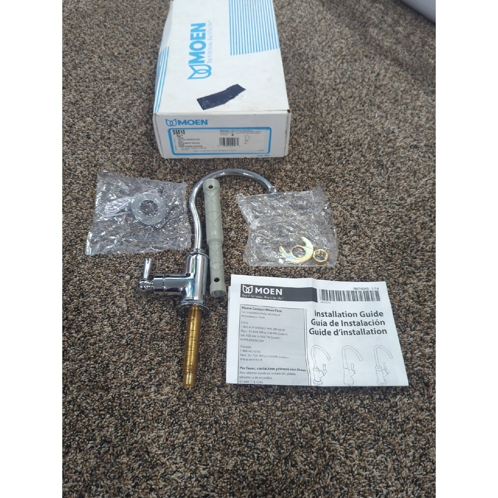 Moen S5510 Chrome Sip Traditional Cold Water Kitchen Beverage Faucet OPEN BOX